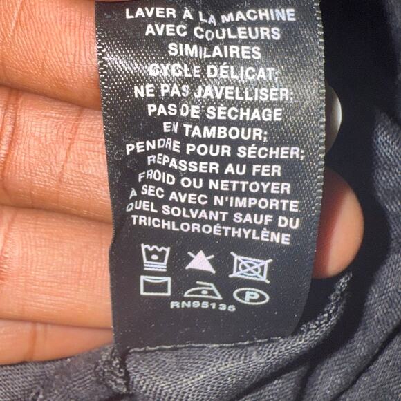 Lafayette 148 Linen Black Midi Dress with pockets Cap Sleeve Size Petite 12 - Picture 7 of 8